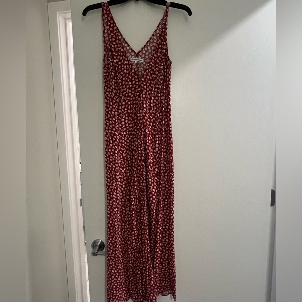 Floral red reformation dress